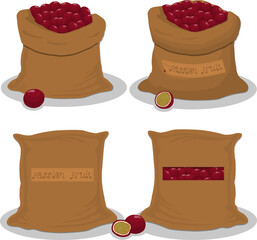 Wall Mural - Set of big bags with natural product food