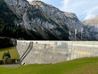 The dam Panixer or concrete dam on the reservoir lake Panixersee (Lag da Pigniu) on the slopes of the Glarus Alps mountain massif, Pigniu-Panix - Canton of Grisons, Switzerland (Schweiz)