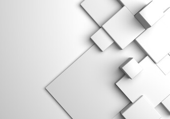 Leinwandbilder - 3D render. Diagonal composition of white cubes of different sizes on a white background