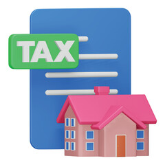 Wall Mural - Property tax 3d rendering isometric icon.