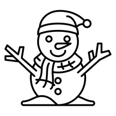 Sticker - snowman outline icon