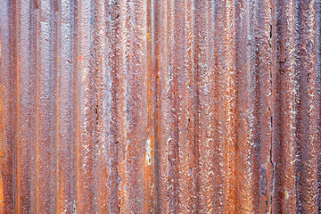 Poster - Red Rusty Zinc Wall Texture for Background.