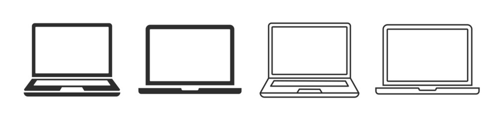 Poster - laptop or notebook computer screen. set of laptops in different style. pc in trendy flat style isola