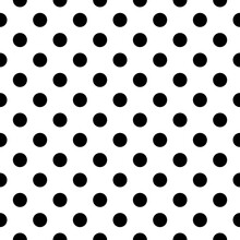 Seamless Vintage Black White Polka Dot Pattern. Vector Illustration.