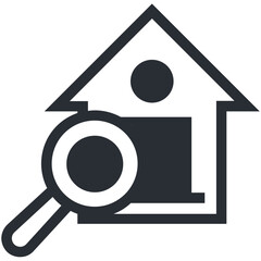 Sticker - House Search Vector Icon