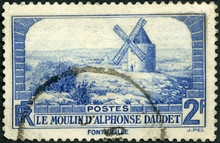 FRANCE - 1936: Shows Windmill At Fontvielle, Immortalized By Daudet, Publication In 1866 Alphonse Daudet Lettres De Mon Moulin, 1936