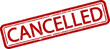 Vector illustration of grunge red cancelled stamp.