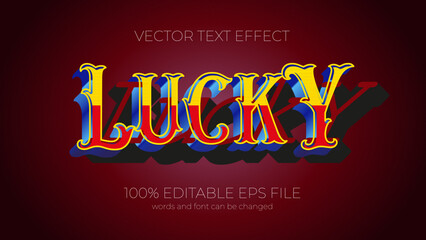 Poster - Lucky editable text effect style, EPS editable text effect