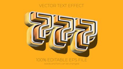 Poster - Lucky 777 text effect style, EPS editable text effect