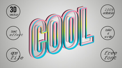 Poster - Cool text effect style, EPS editable text effect