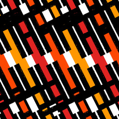 Wall Mural - Geometric seamless pattern. Bauhaus style background. Modern grid print. Straight stripe, diagonal line motif ornament. Trendy contemporary geo wallpaper