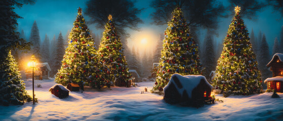 Artistic concept painting of a christmas festive outdoor