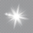 © saint_antonio - White light glow effect, light rays. Radiant flash, lens flare, vector illustration