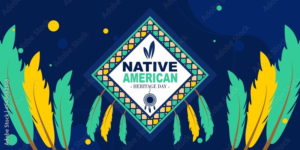 Native American Heritage Day Template Hand Drawn Cartoon Flat ...
