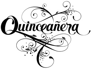 Wall Mural - Quinceanera - custom calligraphy text