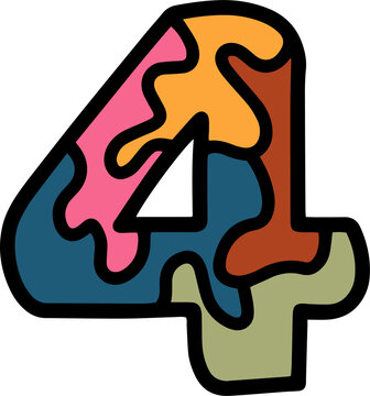 figure 4 vintage retro font with stained glass pattern puzzle mosaic kaleidoscope in muted colors