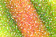 Coral and green pointillized dots