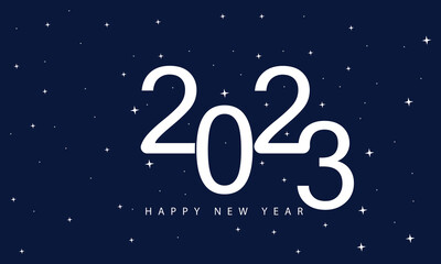 Happy new year 2023, lettering, typography.