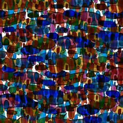 Poster - Creative seamless pattern with beautiful bright abstract elements. Colorful texture for any kind of a design. Graphic abstract background. Contemporary art. Trendy modern style. Oil paint effect.	
