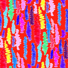 Poster - Creative seamless pattern with beautiful bright abstract elements. Colorful texture for any kind of a design. Graphic abstract background. Contemporary art. Trendy modern style. Oil paint effect.	