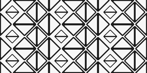 Aufkleber - Triangles are hollow inside. Rhombuses with two triangles inside. Seamless pattern from tiles for interior design and print.