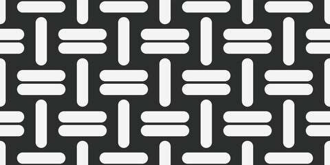 Poster - Vector and seamless pattern with repeating shapes, white sticks texture.