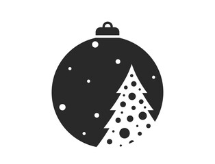 Wall Mural - ball with Christmas tree. vector element for Christmas and New Year design