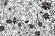 Background formed by tiger and flowers