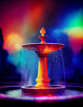 Colorful Elegant Design Fountains 3d Illustrated