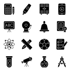 Pack of Study Solid Icons 

