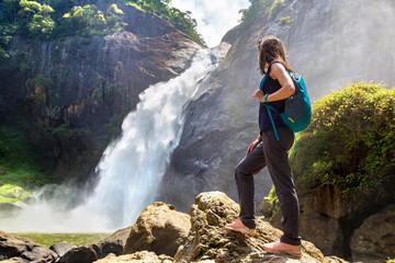 Sticker - Dunhinda waterfall in Sri Lanka