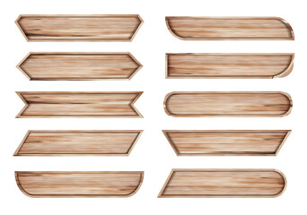 Aufkleber - Set of Wooden sign boards with video headline title or television news bar design template, isolated on white background
