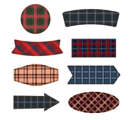 Poster - Textile labels. Tags fabric texture isolated on white background