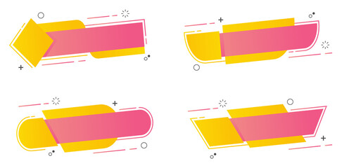 Poster - Tag label promotion website banner heading, Yellow and pink layout template modern design