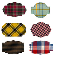 Poster - Textile labels. Tags fabric texture isolated on white background