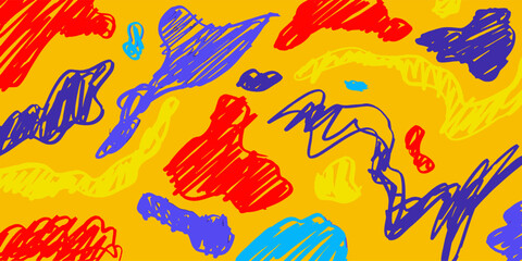 Poster - Abstract trendy background in scribble illustration design style