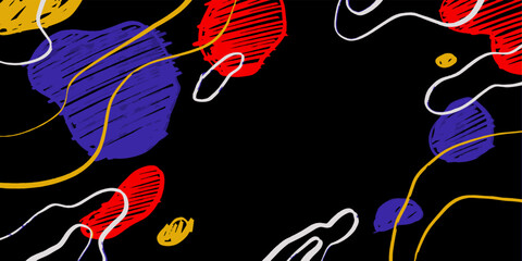 Poster - Abstract trendy background in scribble illustration design style