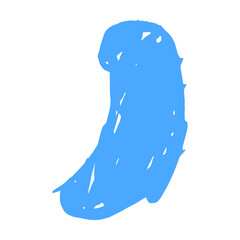 Poster - Abstract shape illustration in blue marker style for design element