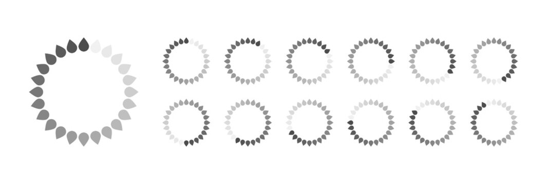 Circular Loading Buffering Icons Vector Video Ready for Animation Gif All Keyframes Frames Bufring Circle Waiting for Connection Buffer Preloader Download Symbol Easy Replace Color
