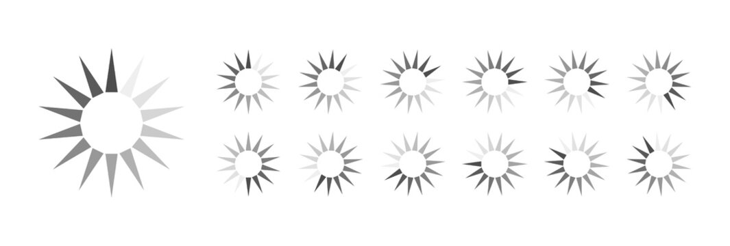 Circular Loading Buffering Icons Vector Video Ready for Animation Gif All Keyframes Frames Bufring Circle Waiting for Connection Buffer Preloader Download Symbol Easy Replace Color