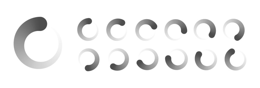 Circular Loading Buffering Icons Vector Video Ready for Animation Gif All Keyframes Frames Bufring Circle Waiting for Connection Buffer Preloader Download Symbol Easy Replace Color