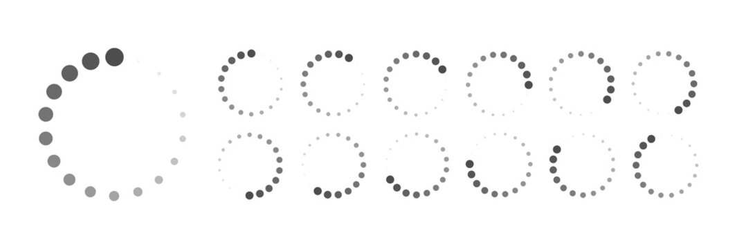 Circular Loading Buffering Icons Vector Video Ready for Animation Gif All Keyframes Frames Bufring Circle Waiting for Connection Buffer Preloader Download Symbol Easy Replace Color