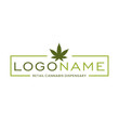 Cannabis dispensary logo design on white background