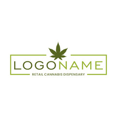 Cannabis dispensary logo design on white background