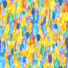 Poster - Creative seamless pattern with beautiful bright abstract elements. Colorful texture for any kind of a design. Graphic abstract background. Contemporary art. Trendy modern style. Oil paint effect.	