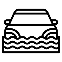 Wall Mural - flooded car  insurance protection icon