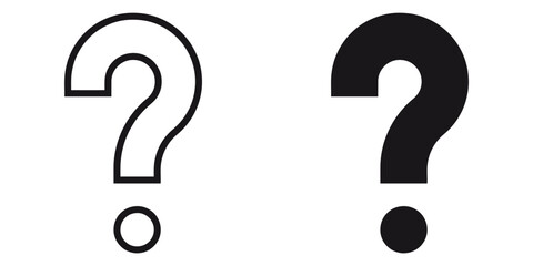 Fototapete - ofvs218 OutlineFilledVectorSign ofvs - question mark vector icon . isolated transparent . black outline and filled version . AI 10 / EPS 10 . g11558