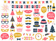 © lattesmile - New Year 2023 party design elements and decoration set