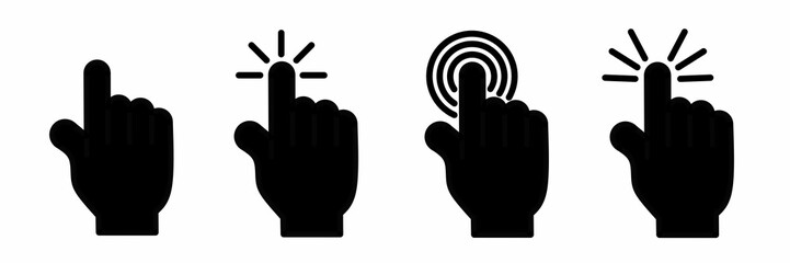 Leinwandbilder - computer mouse icon set. Cursor icon clicking hand. Stock vector design