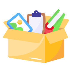 Poster - Premium flat icon of stationery box 